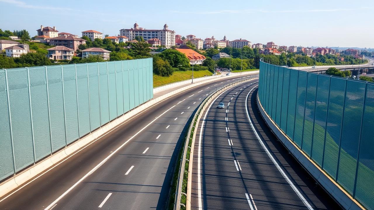 Highway with acoustic barrier — 63 dB